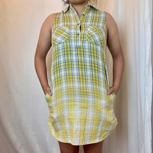 Women's Casual Sleeveless Plaid Ombre Dress